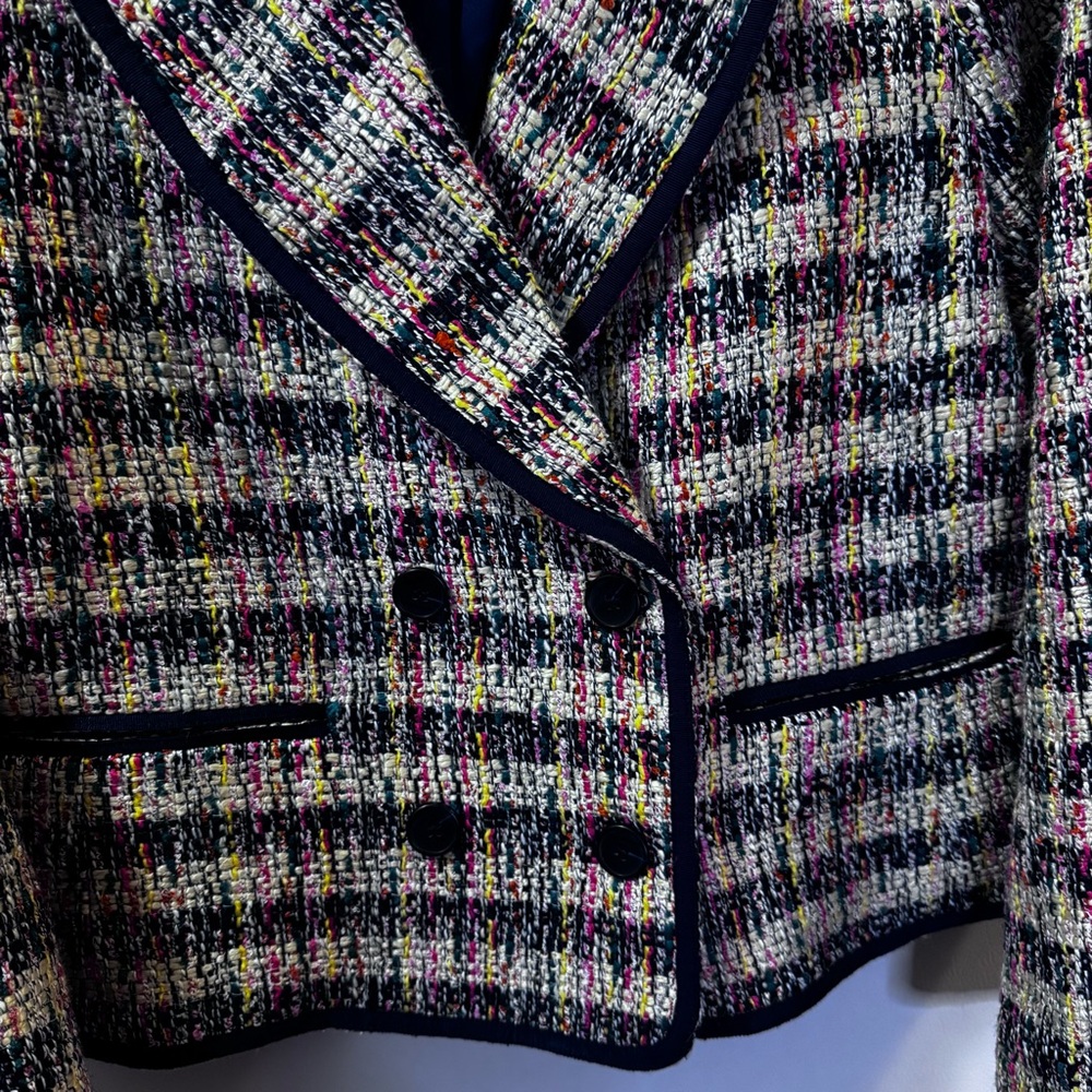 Talbots Cafe Tweed Jacket Blazer Multicolor size 12 - Picture 8 of 14